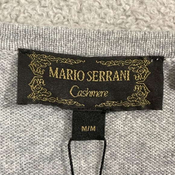 NEW Mario Serrani Womens M Gray Cashmere Sweater Long Sleeve Crewneck Soft - Picture 5 of 9